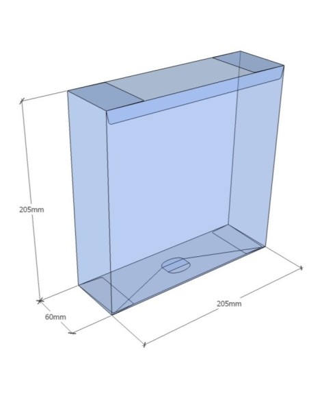 Caixa transparent plegable 205x205x60 mm - Pack 500 unit.