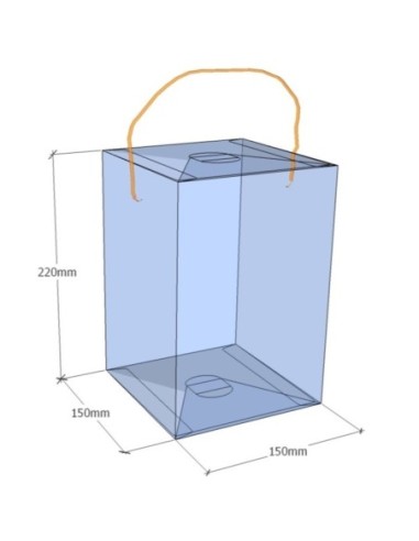 Caja transparente plegable 220x150x150 mm - Pack 500 uds.