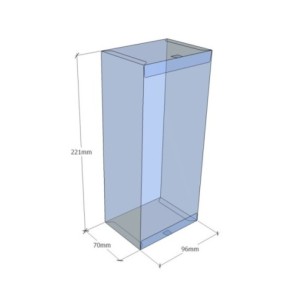 Caixa transparent plegable 221x96x70 mm - Pack 500 unit.