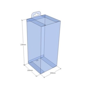 Caixa transparent plegable 230x100x100 mm - Pack 500 unit.