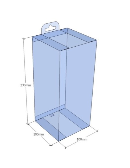 Caja transparente plegable 230x100x100 mm - Pack 500 uds.