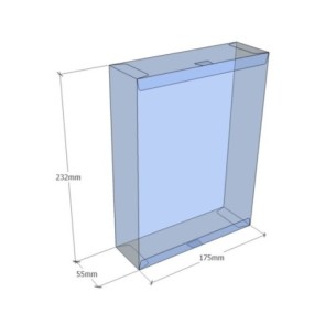 Caixa transparent plegable 232x175x55 mm - Pack 500 unit.