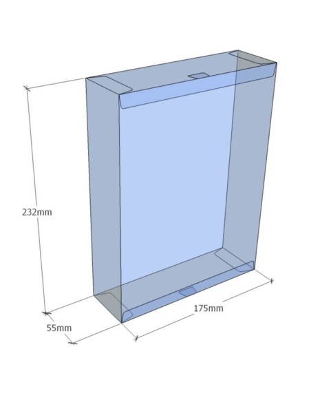 Caixa transparent plegable 232x175x55 mm - Pack 500 unit.