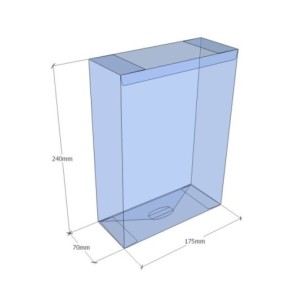 Caixa transparent plegable 240x175x70 mm - Pack 500 unit.