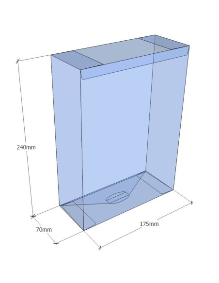 Caja transparente plegable 240x175x70 mm - Pack 500 uds.