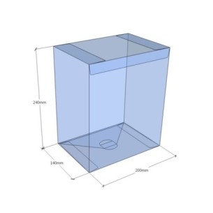 Caixa transparent plegable 240x200x140 mm - Pack 500 unit.