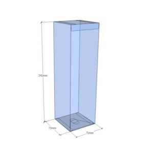 Caixa transparent plegable 242x72x72 mm - Pack 500 unit.