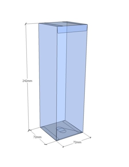 Caja transparente plegable 242x72x72 mm - Pack 500 uds.