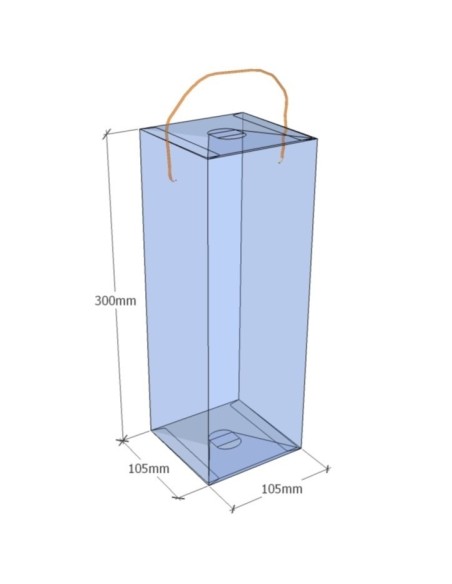 Caixa transparent plegable 300x105x105 mm - Pack 500 unit.