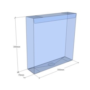 Caixa transparent plegable 300x300x70 mm - Pack 500 unit.