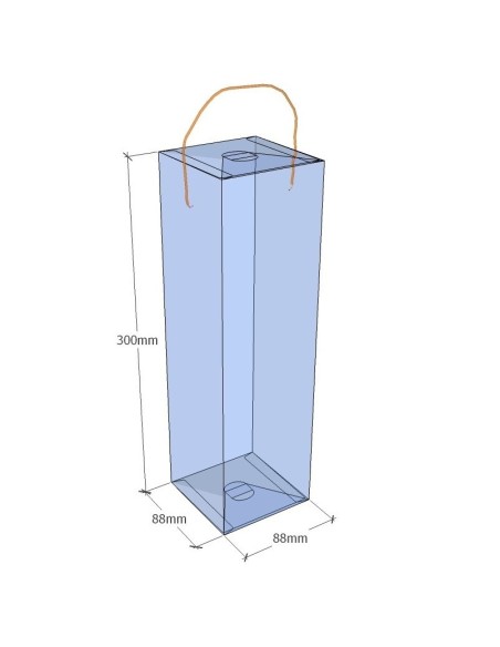 Caixa transparent plegable 300x88x88 mm - Pack 500 unit.