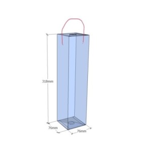 Caixa transparent plegable 318x76x76 mm - Pack 500 unit.