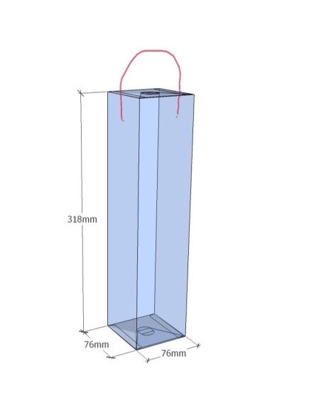 Caja transparente plegable 318x76x76 mm - Pack 500 uds.