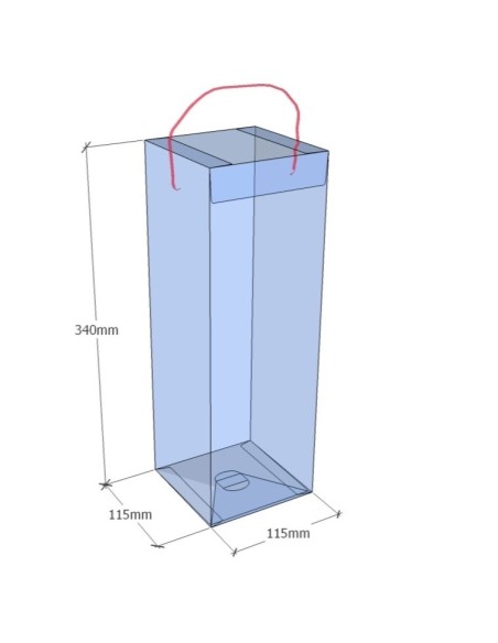 Caja transparente plegable 340x115x115 mm - Pack 500 uds.