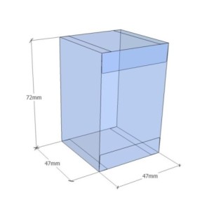 Caixa transparent plegable 72x47x47 mm - Pack 500 unit.