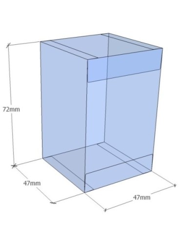 Caja transparente plegable 72x47x47 mm - Pack 500 uds.