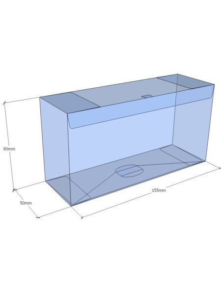 Caixa transparent plegable 80x155x50 mm - Pack 500 unit.