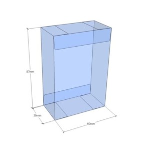 Caixa transparent plegable 87x60x30 mm - Pack 500 unit.