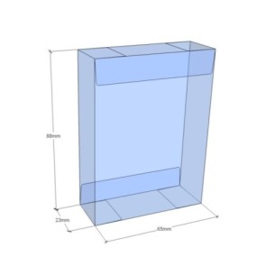 Caixa transparent plegable 88x55x23 mm - Pack 500 unit.