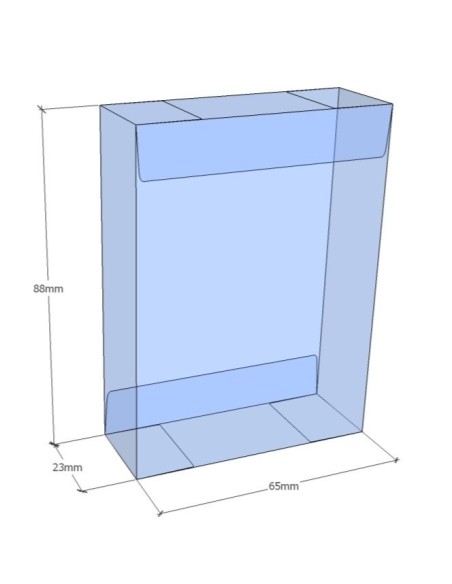 Caixa transparent plegable 88x55x23 mm - Pack 500 unit.