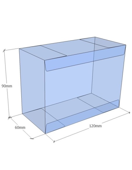 Caixa transparent plegable 90x120x60 mm - Pack 500 unit.