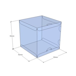 Caixa transparent plegable 92x92x92 mm - Pack 500 unit.