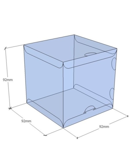 Caja transparente plegable 92x92x92 mm - Pack 500 uds.