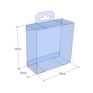 Caixa transparent plegable 98x98x40 mm - Pack 500 unit.