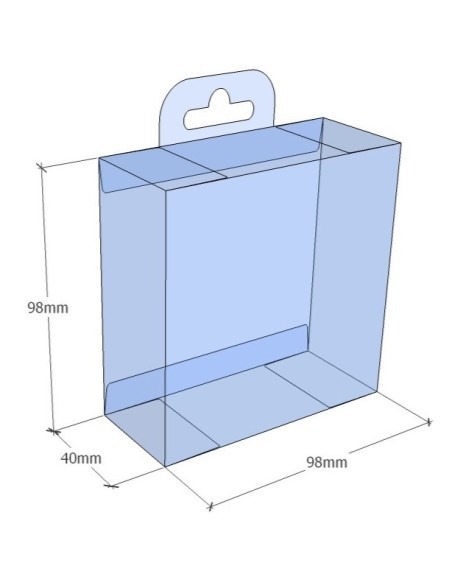 Caja transparente plegable 98x98x40 mm - Pack 500 uds.