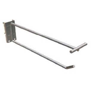 Gancho simple portaescaner para chapa perforada 200mm varilla 6 mm enganche chapa - Pack 50 uds