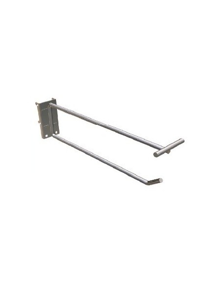 Gancho simple portaescaner para chapa perforada 200mm varilla 6 mm enganche chapa - Pack 50 uds