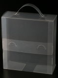 Caja de plastico transparente tipo maletín, modelo 3