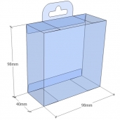 Caja transparente plegable 98x98x40 mm