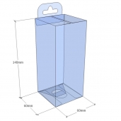 Caja transparente plegable 140x60x60 mm