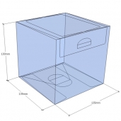 Caja transparente plegable 130x135x135 mm