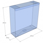 Caja transparente plegable 205x205x60 mm