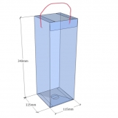 Caja transparente plegable 340x115x115 mm