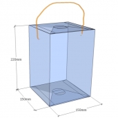 Caja transparente plegable 220x150x150 mm