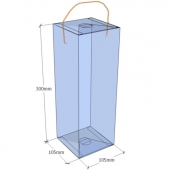 Caja transparente plegable 300x105x105 mm