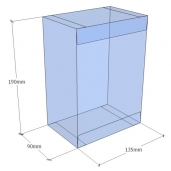 Caja transparente plegable 190x135x90 mm