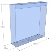 Caja transparente plegable 260x260x60 mm