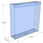 Caja transparente plegable 300x300x70 mm