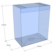 Caja transparente plegable 120x100x60 mm