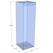 Caja transparente plegable 242x72x72 mm