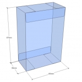 Caja transparente plegable 87x60x30 mm