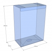 Caja transparente plegable 180x130x70 mm