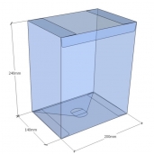 Caja transparente plegable 240x200x140 mm