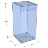 Caja transparente plegable 105x50x50 mm